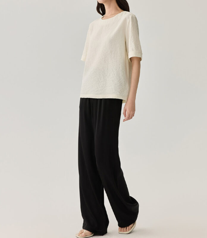 Silk White Loose Casual Top 6