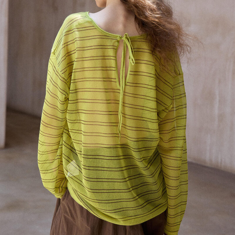 Silk and Linen Striped Blouse 3