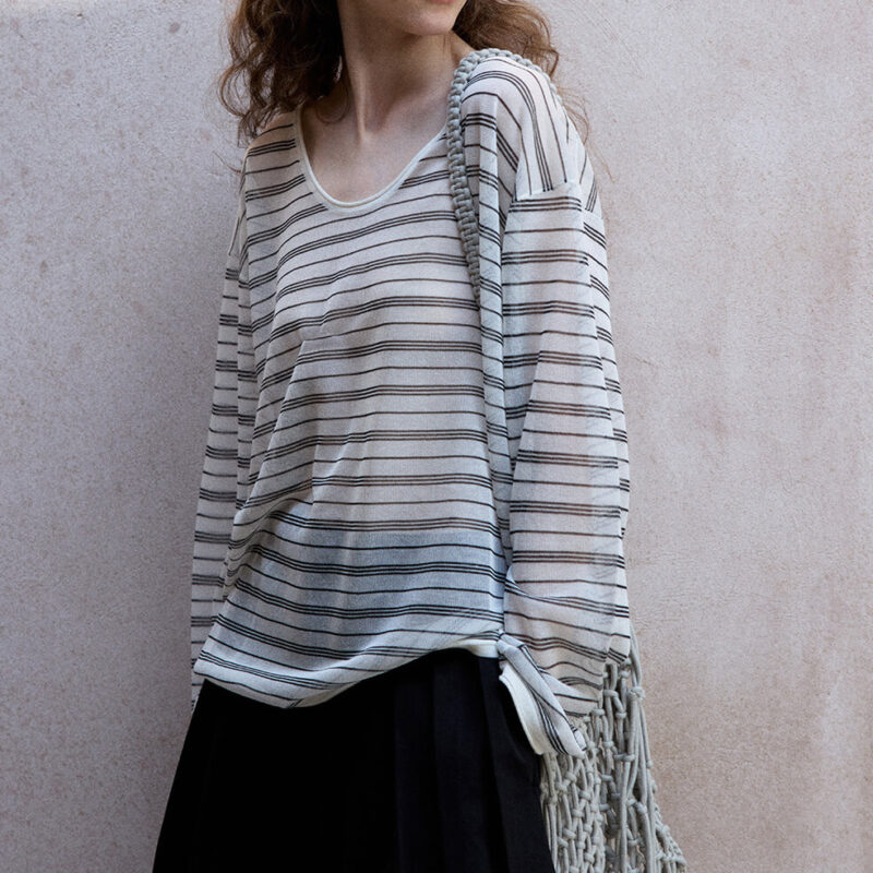 Silk and Linen Striped Blouse 4