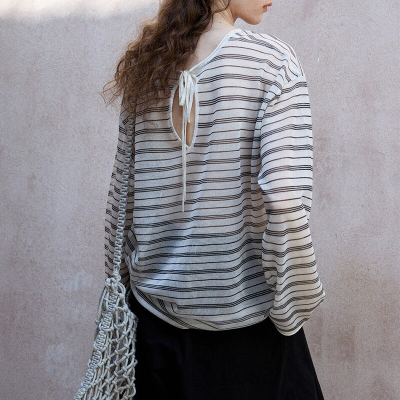 Silk and Linen Striped Blouse 5