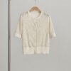 Silk hollow casual knitted cardigan 3