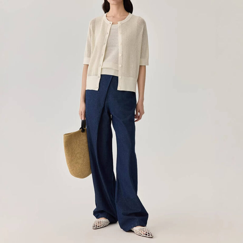 Silk hollow casual knitted cardigan 6