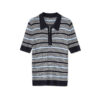 Simple commuter striped POLO knit top 4