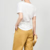 Simple irregular tie waisted short-sleeved top