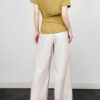 Simple irregular tie waisted short-sleeved top