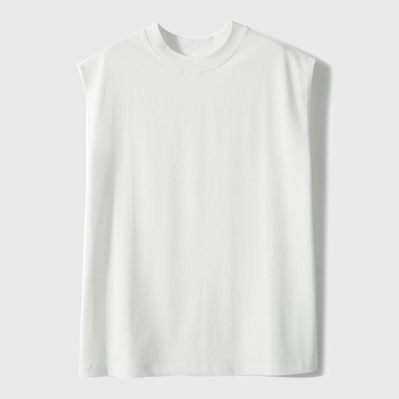Sleeveless Crew Neck 100 Cotton T shirt 10