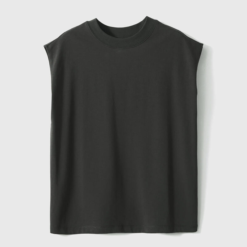 Sleeveless Crew Neck 100 Cotton T shirt 12