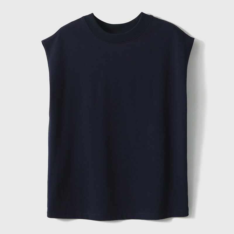Sleeveless Crew Neck 100 Cotton T shirt 13