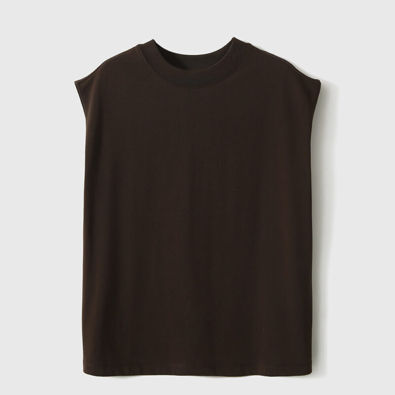 Sleeveless Crew Neck 100 Cotton T shirt 14