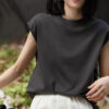 Sleeveless Crew Neck 100 Cotton T shirt 15