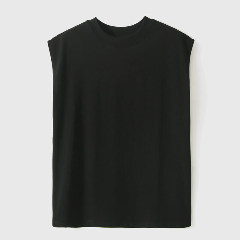 Sleeveless Crew Neck 100 Cotton T shirt 9