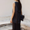 Sleeveless Silk Top with Ruched Back 6