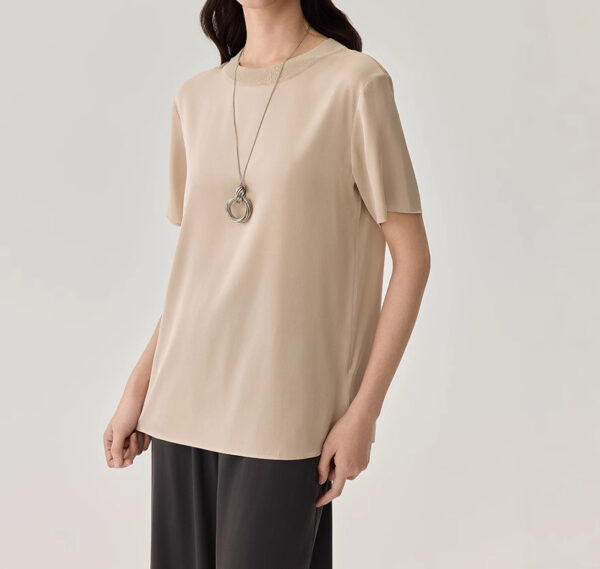 Solid Color Silk Breathable Top 1