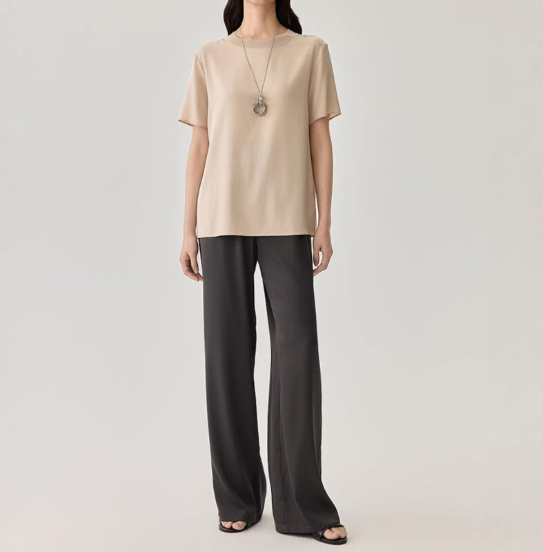 Solid Color Silk Breathable Top 2