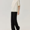 Solid Color Silk Straight Pants 3