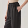Solid Color Silk Straight Pants 6