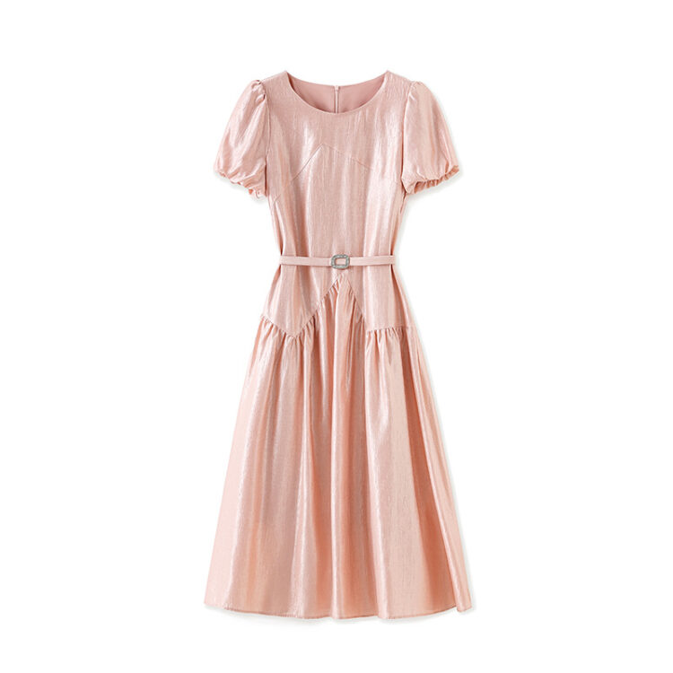Solid Color Vintage Acetate Dress