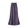 Solid color acetate satin slit fishtail long skirt 1