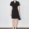 Solid color commuter business suit dress