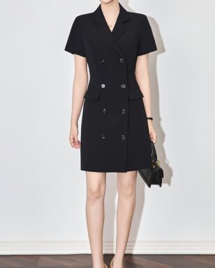 Solid color commuter business suit dress