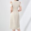 Solid color round neck sleeveless dress