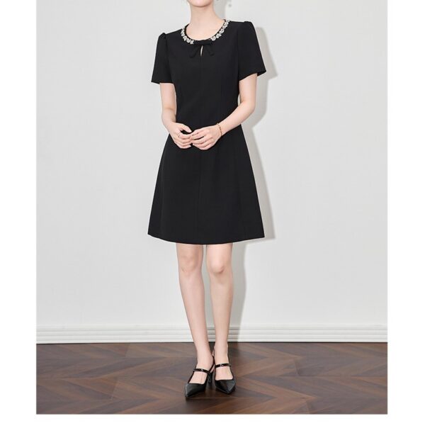 Solid color short sleeve dress 3
