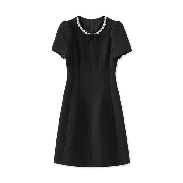 Solid color short sleeve dress 6