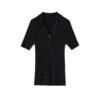 Solid color short sleeved sweater 8