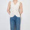 Solid color slim fit lace women's top