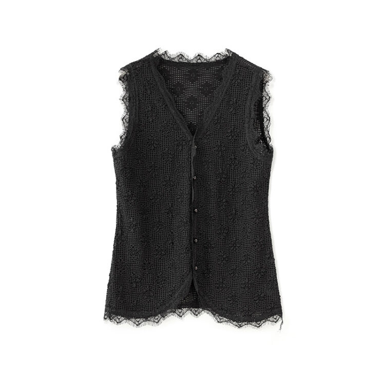 Solid color slim fit lace women's top