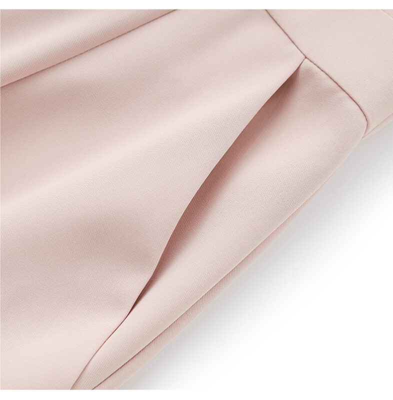 Spliced ruffled pink dress