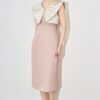 Spliced ruffled pink dress