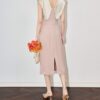Spliced ruffled pink dress