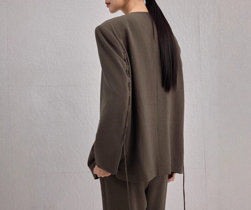 Spring Silk Intellectual Suit Pants Casual Loose Two piece Suit 12