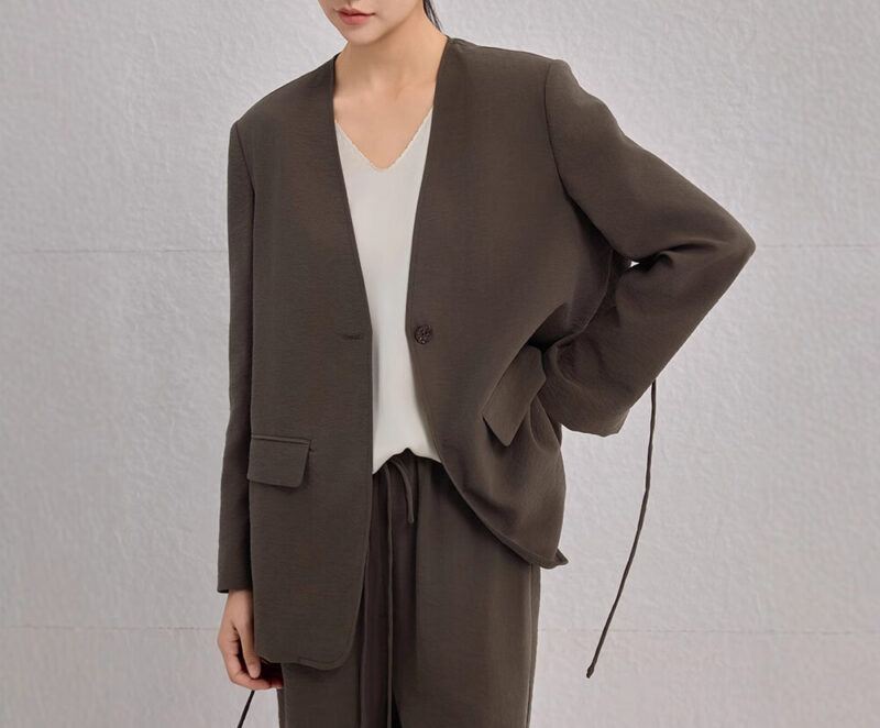 Spring Silk Intellectual Suit Pants Casual Loose Two piece Suit 13