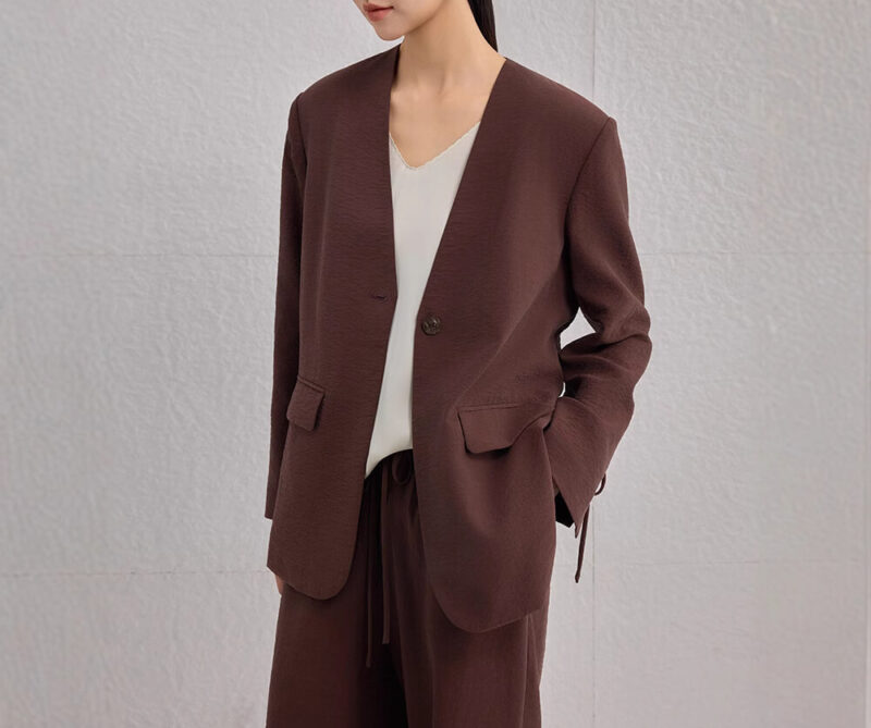 Spring Silk Intellectual Suit Pants Casual Loose Two piece Suit 14