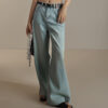Spring Summer Casual Stretchy Wide-leg Light-colored Simple Jeans