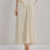 Spring Summer Pleated Commuting Silk Elastic Brocade Vest Skirt Two piece Set 8