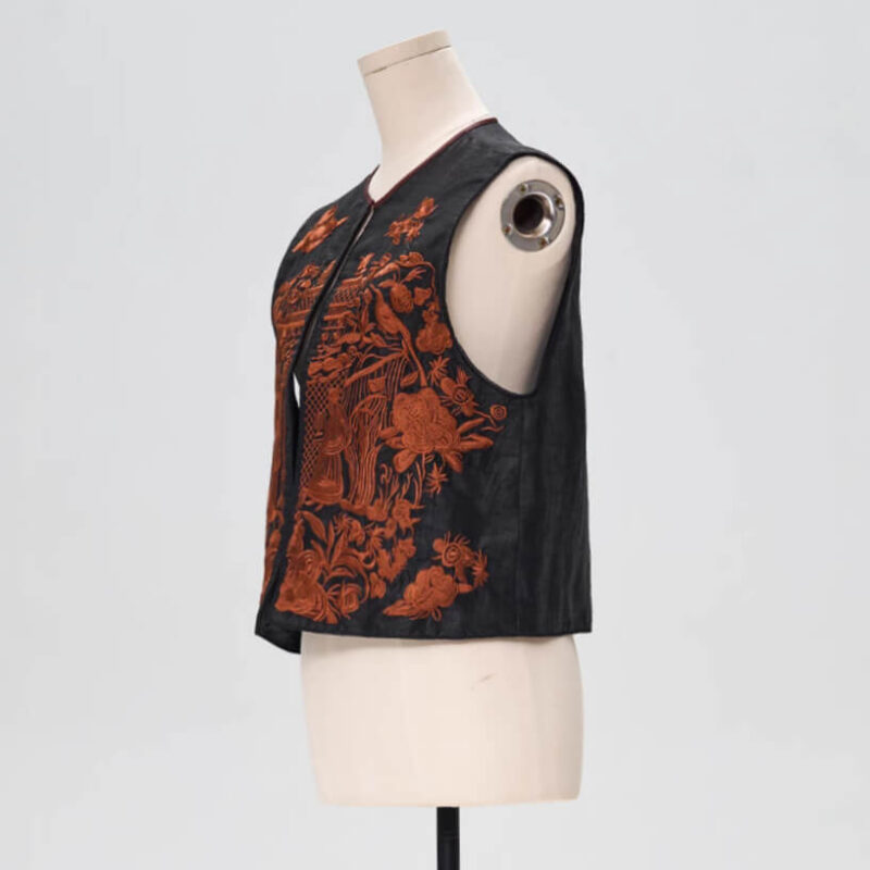 Spring Summer Heavy Satin Mulberry Silk Heavy Embroidery Vest