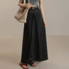 Spring And Summer Knitted Hollow Stitching A-line Skirt High Waist Skirt