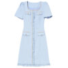 Square Neck Ruffled Mini Dress 1