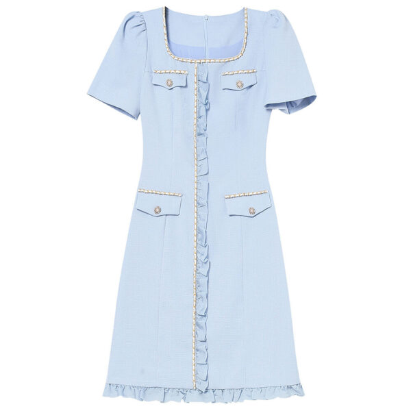 Square Neck Ruffled Mini Dress 1