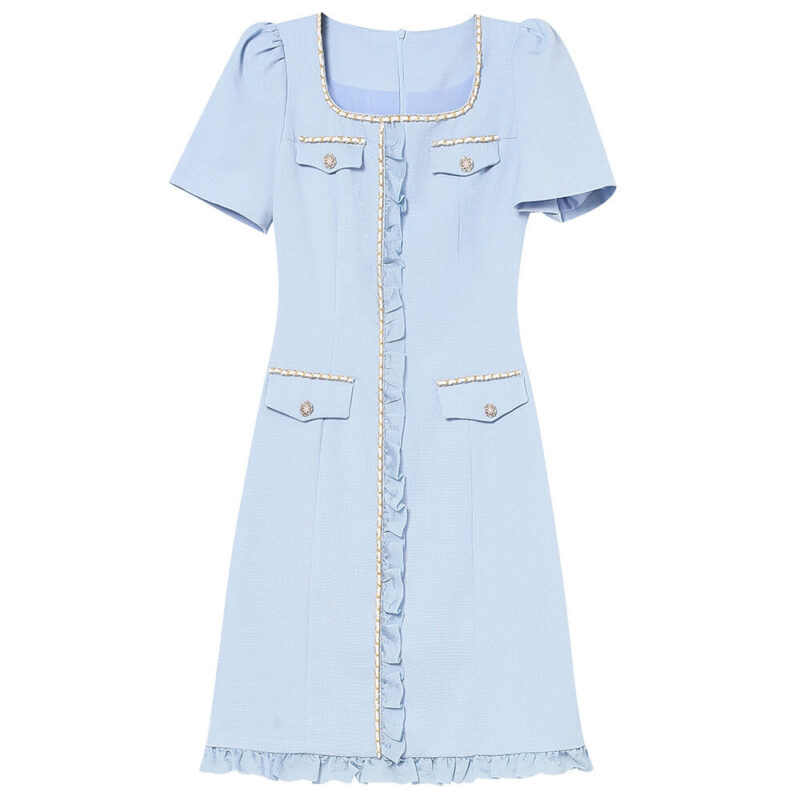 Square Neck Ruffled Mini Dress 1