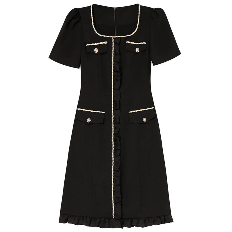 Square Neck Ruffled Mini Dress 2