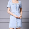 Square Neck Ruffled Mini Dress 4
