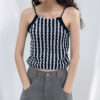 Striped Hand Crocheted Strappy Tank Top 12