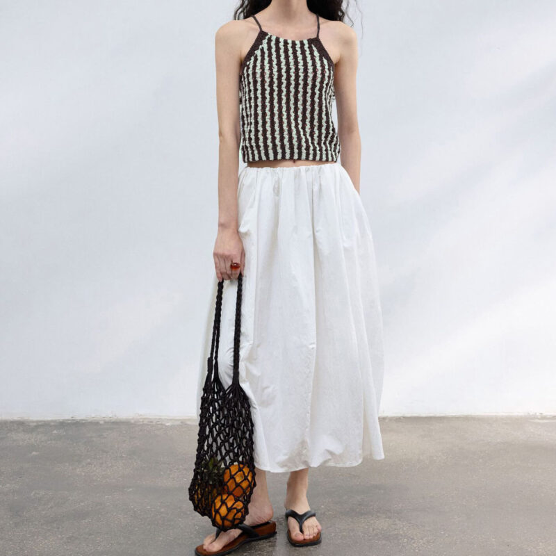 Striped Hand Crocheted Strappy Tank Top 2