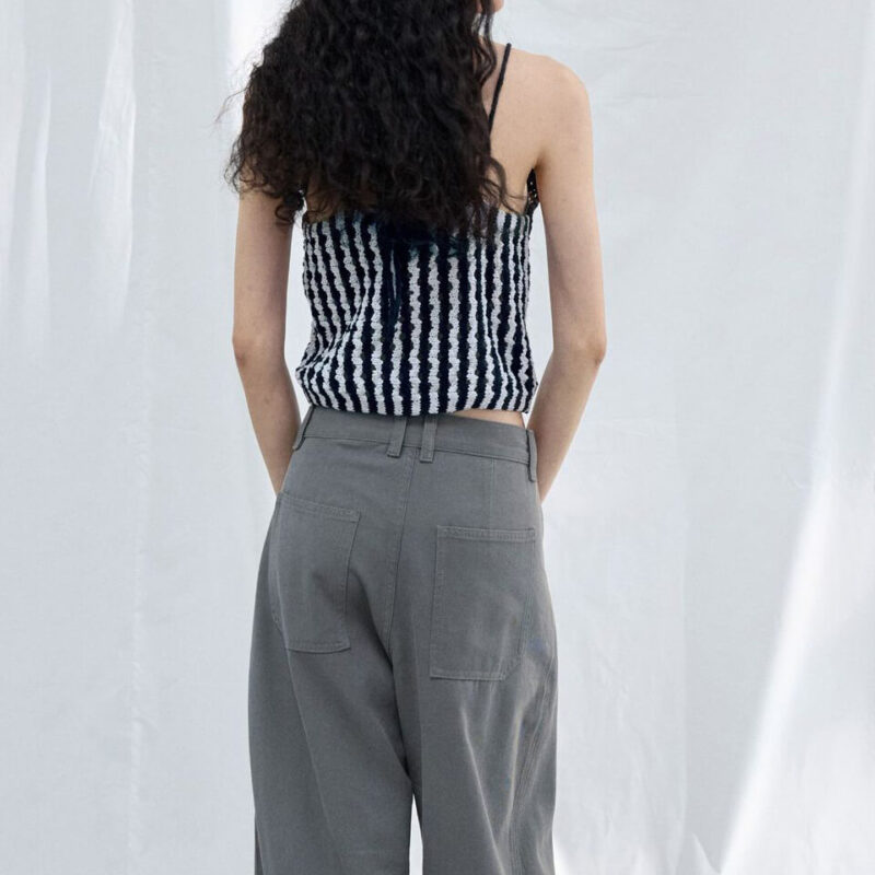 Striped Hand Crocheted Strappy Tank Top 4