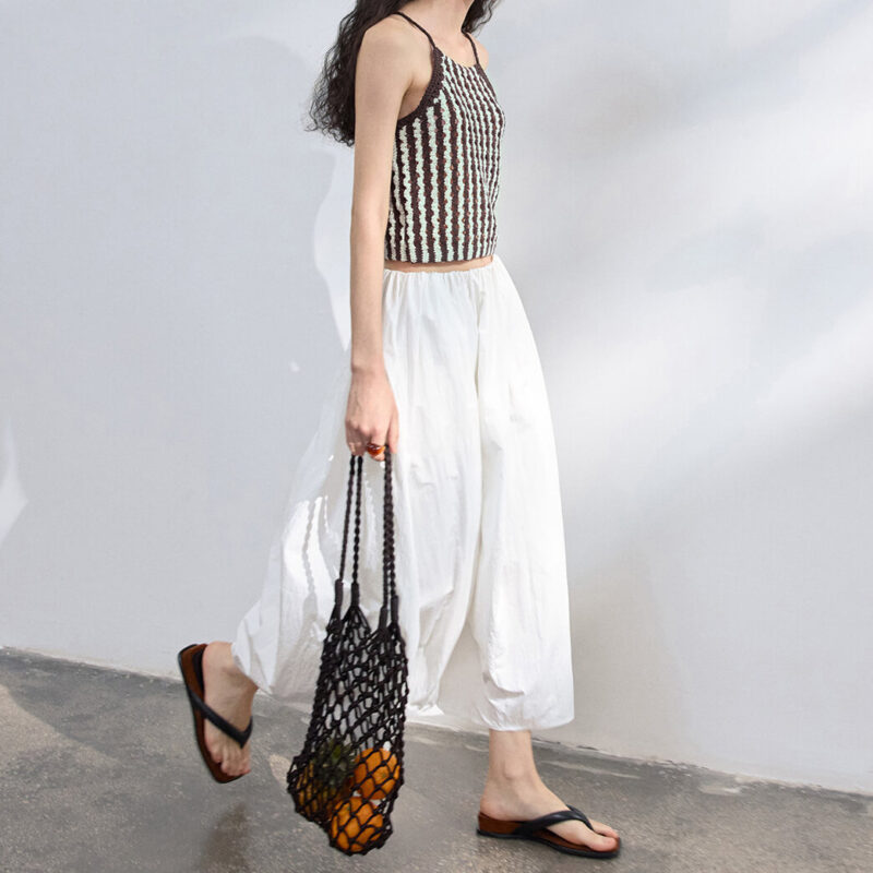Striped Hand Crocheted Strappy Tank Top 6