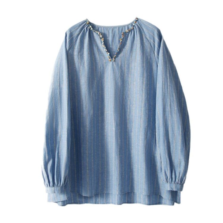 Striped Linen Shirt Shorts Set